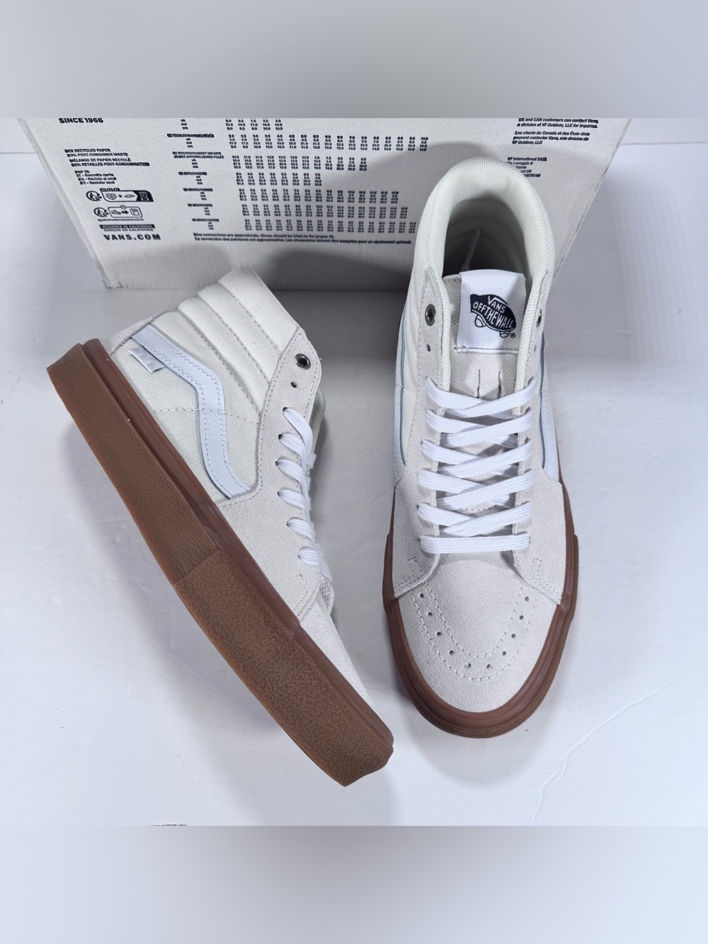 Vans Sk8-Hi Crepe White Gum High Top Skate Shoe Sneakers Women 9.5 Men 8